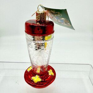 Old World Christmas Hummingbird Feeder Glass Ornament Original Tag Attached